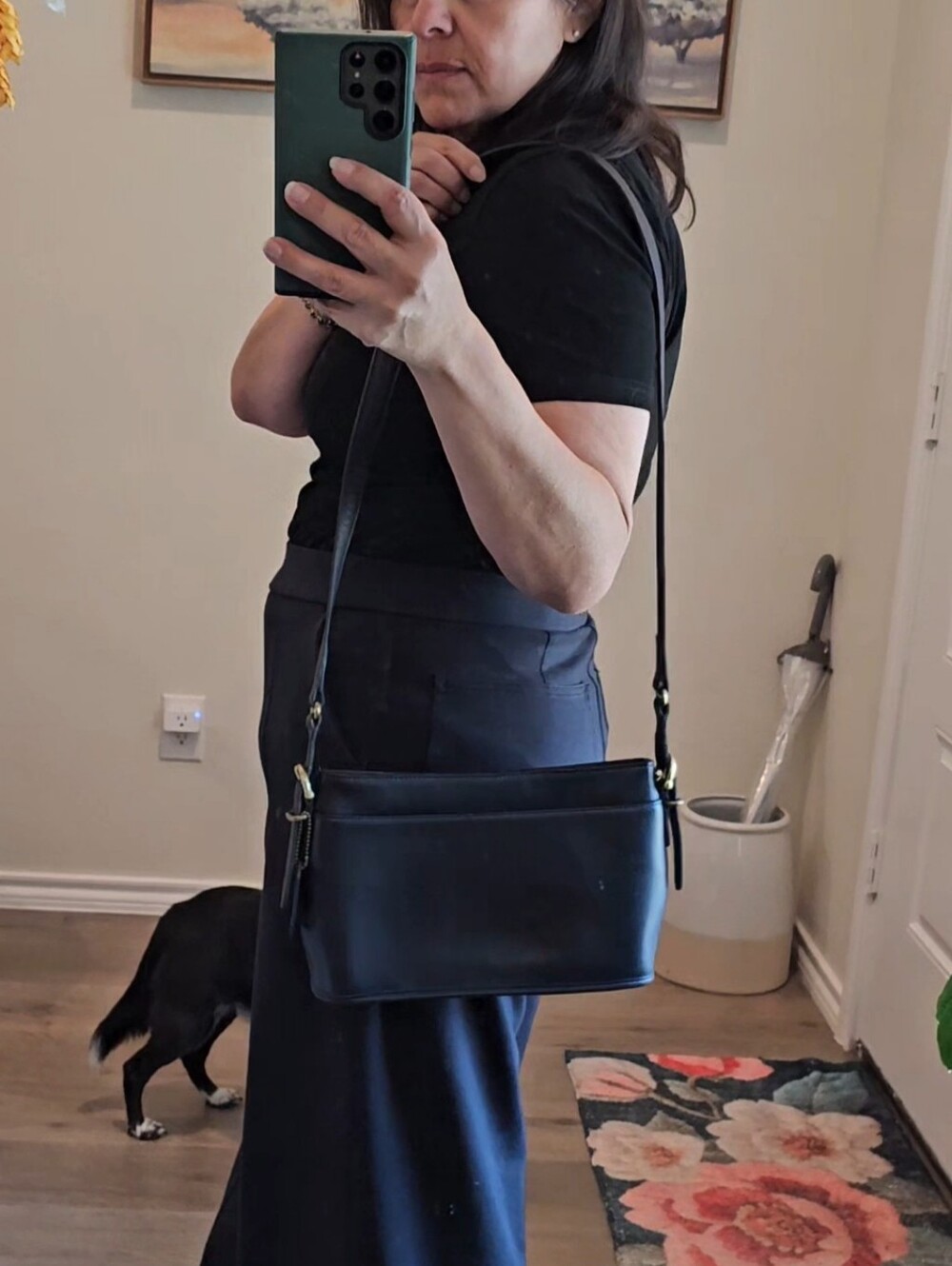 Coach VINTAGE 1998 Equesterian Slim navy Crossbody Shoulder Bag
